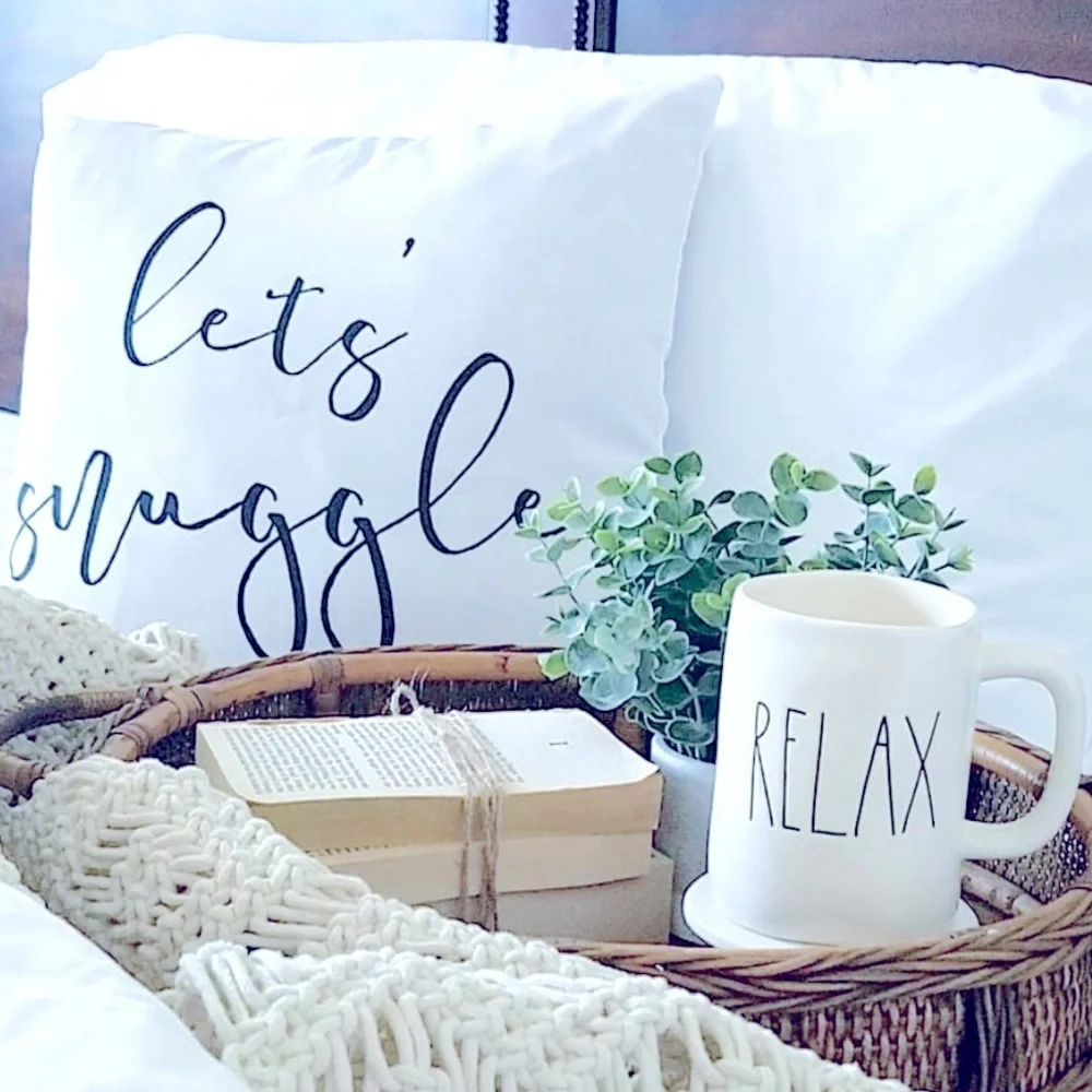 Rae Dunn Relax large letter coffee mug